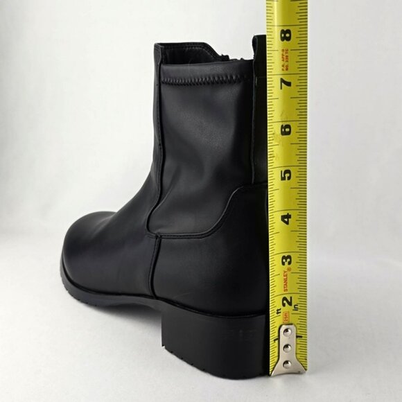 Le Chateau Women's Black Faux Leather Ankle Boots Block Heel Side Zip Size 38 - Picture 14 of 14